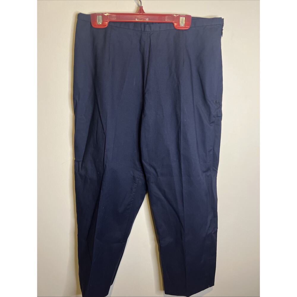 Kors Michael Kors Navy‎ Blue Cotton Trousers Side Zip Made in Italy Womens 6